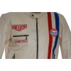 SALE - Steve McQueen GRAND PRIX HEUER Cream Leather Jacket